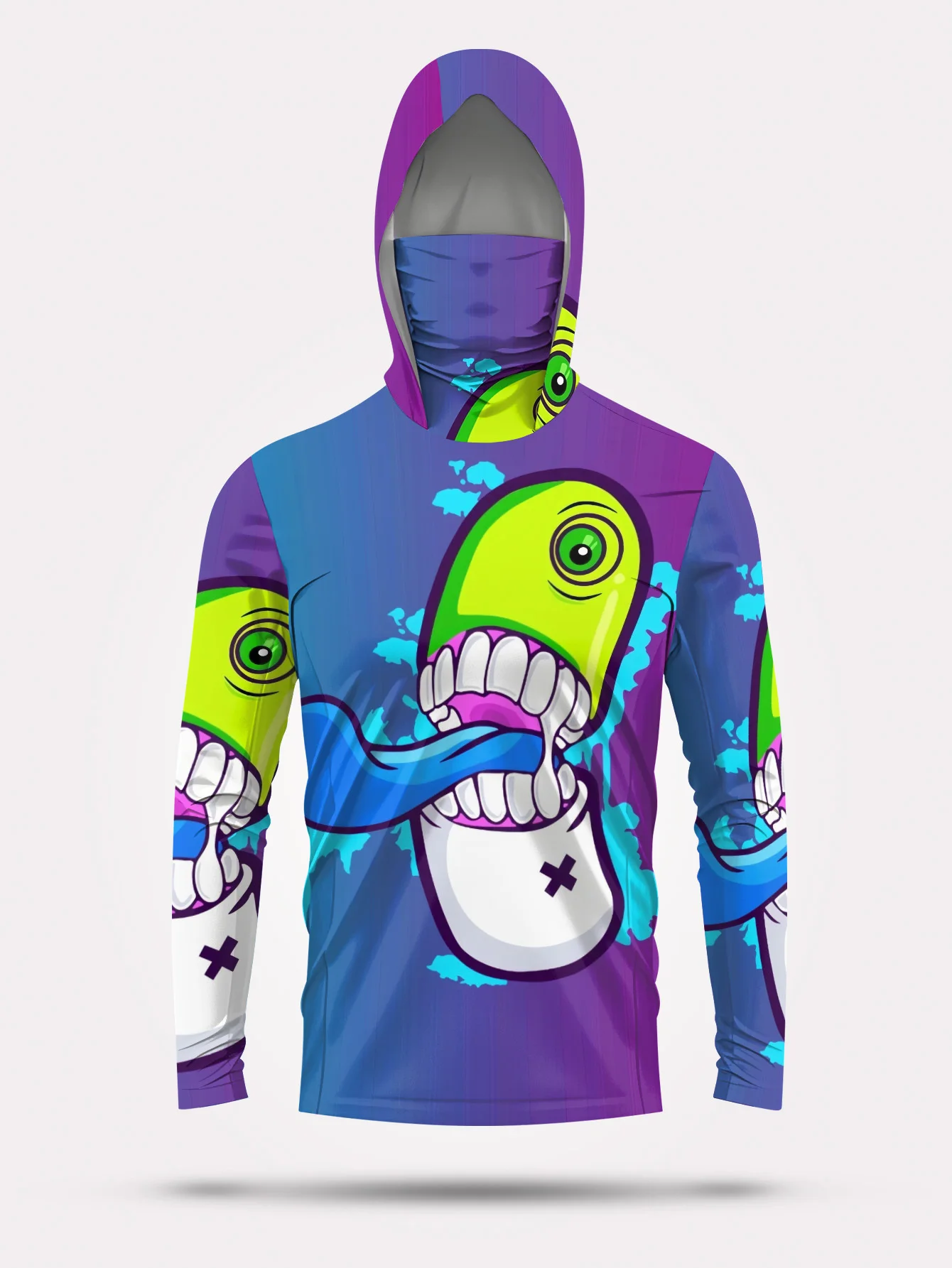 Men Cartoon Monster Graffiti F - Fishing Mask Sun Protection ulasan dan harga