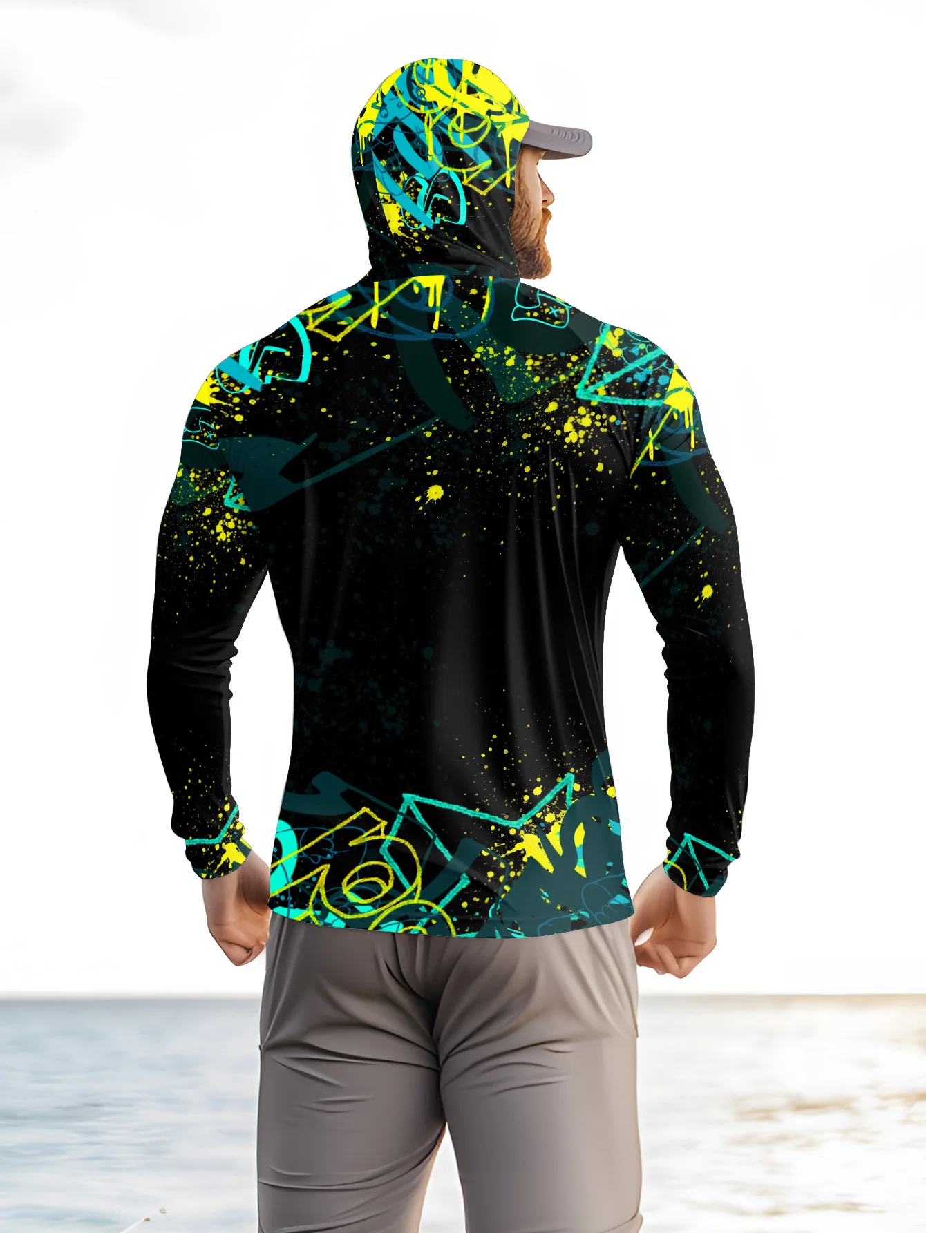 Men UPF50+ Fishing Hoodie With - Fishing Mask Sun Protection ulasan dan harga