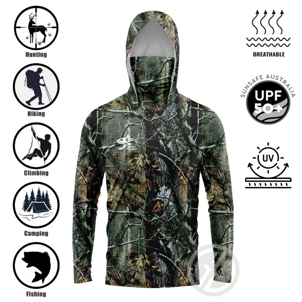 UPF50+ Hooded Fishing Shirt Bu - Fishing Shirt Uv Protection ulasan dan harga