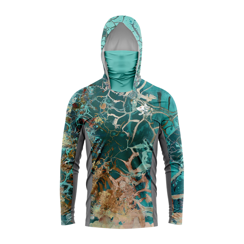 UPF50+ Hooded Fishing Shirt Bu - Fishing Shirt Uv Protection ulasan dan harga