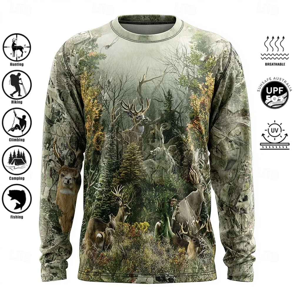 Men Long Sleeve T-shirt Polyes - Fishing Shirt Uv Protection ulasan dan harga
