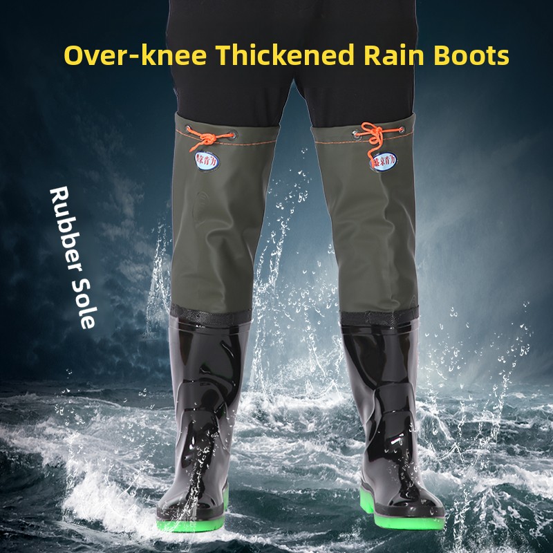 Thickened Over-Knee Rain Boots - Fishing Pants Waterproof ulasan dan harga