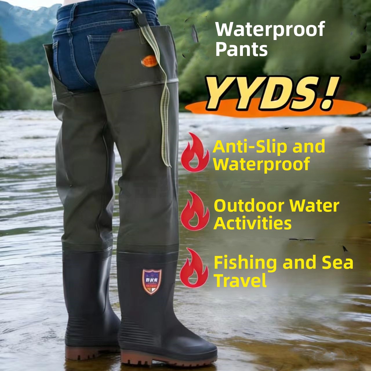 Thickened Over-Knee Rain Boots - Fishing Pants Waterproof ulasan dan harga
