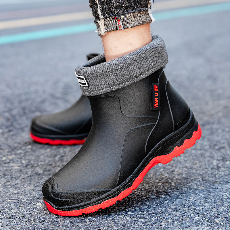 Men's New Rain Boots Short Tub - Fishing Boots ulasan dan harga