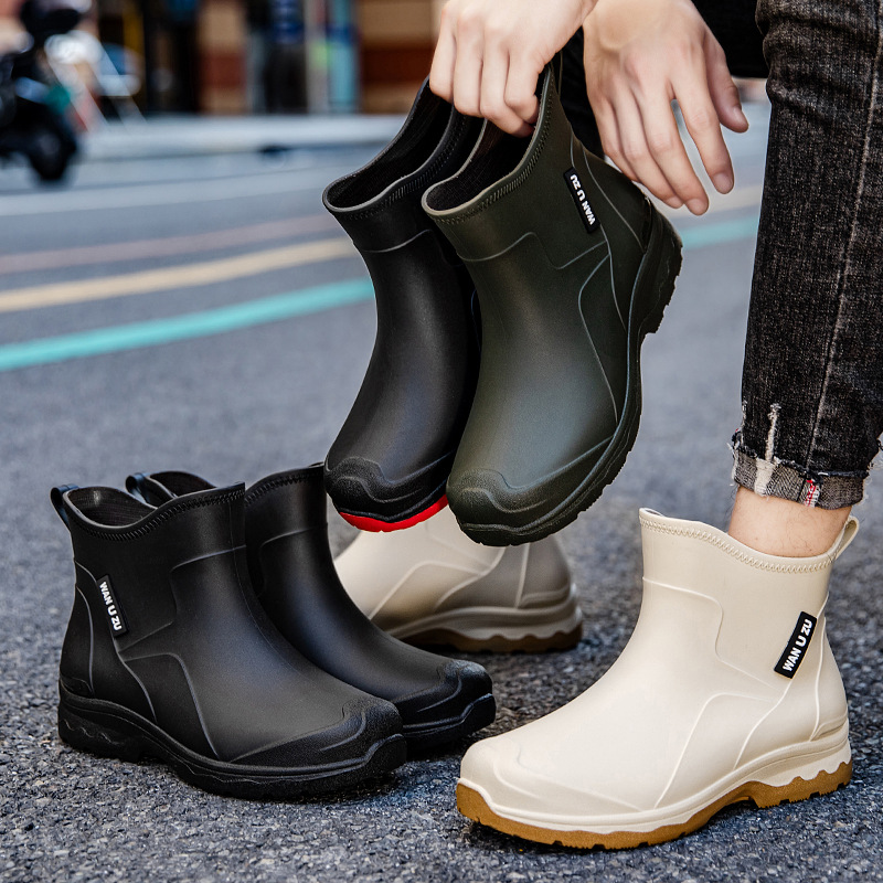 Men's New Rain Boots Short Tub - Fishing Boots ulasan dan harga