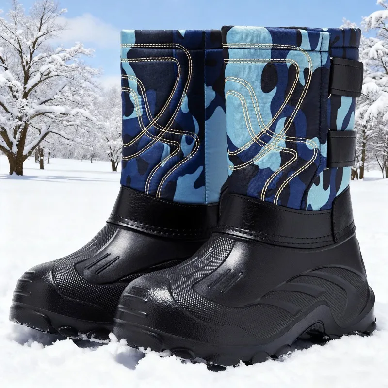 Men Camo High‑Top Winter Snow  - Fishing Boots ulasan dan harga