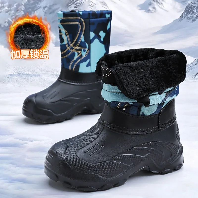 Men Camo High‑Top Winter Snow  - Fishing Boots ulasan dan harga