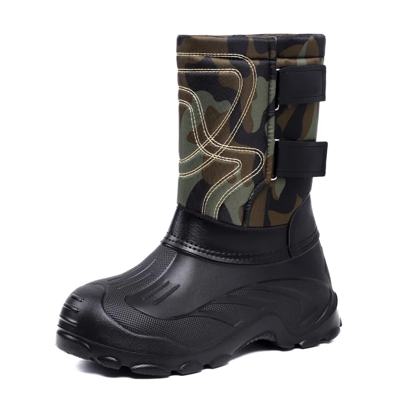 Men Camo High‑Top Winter Snow  - Fishing Boots ulasan dan harga